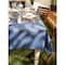 French Blue Tonal Lattice Print Outdoor Tablecloth 60" x 120"